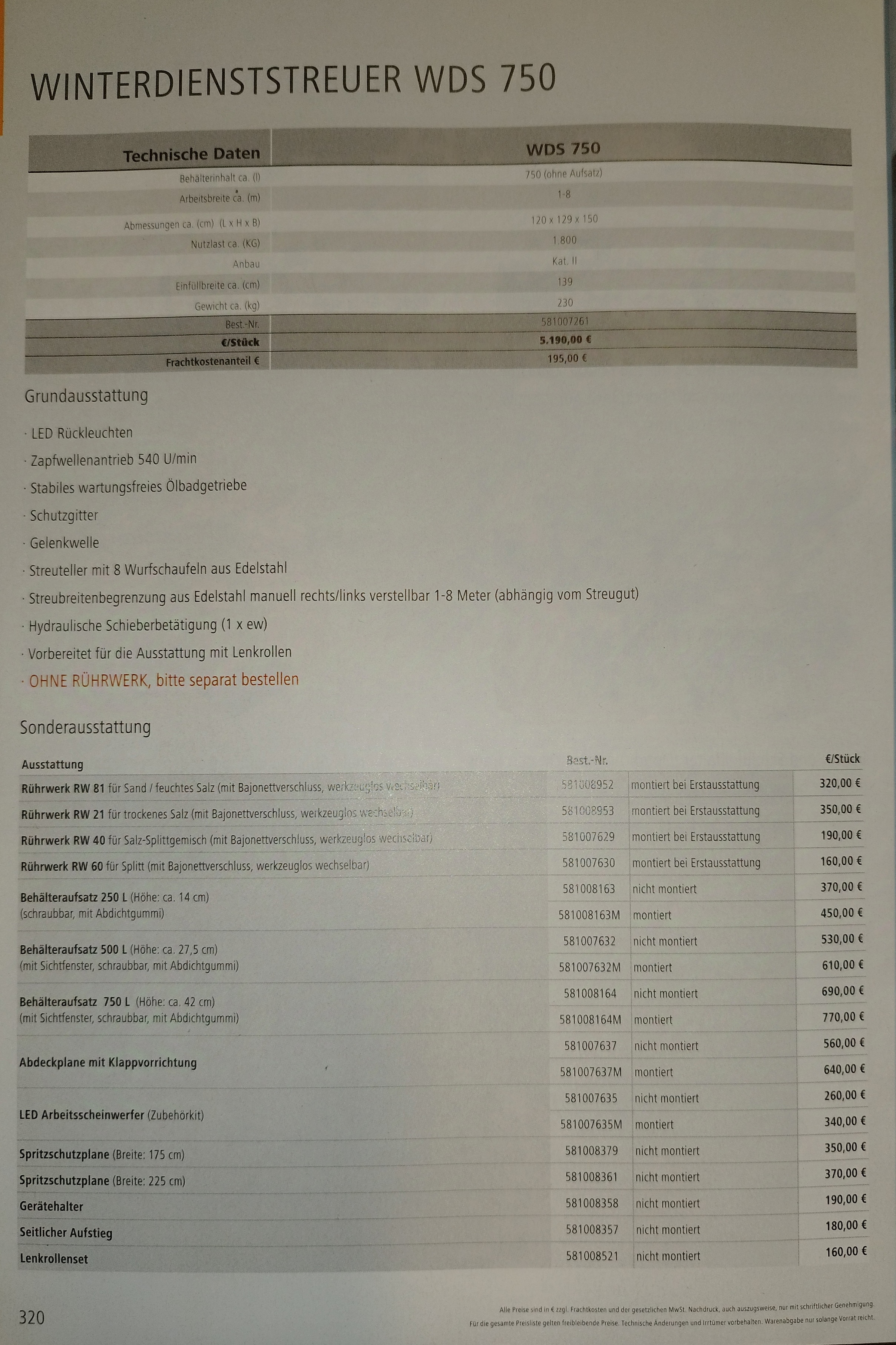 Winterdienststreuer WDS 751 Saphir